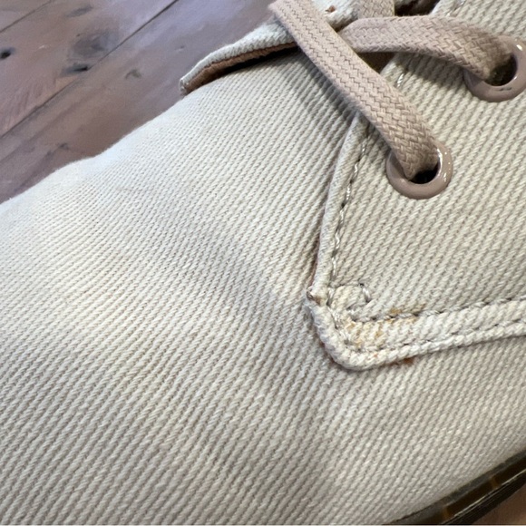 Dr martens delay twill canvas Oxford 3 eye lace up beige men shoes - Picture 9 of 12